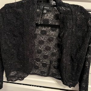 Black stretch lace shrug. Size S